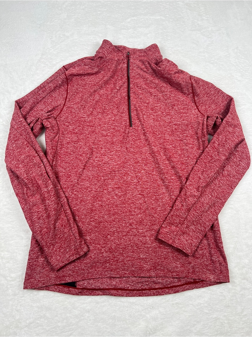 Lululemon Surge Warm 1/2 Zip Heathered Dark Sport Red Size L Running